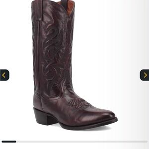 Dan Post Burgundy Leather Western Cowboy Boots